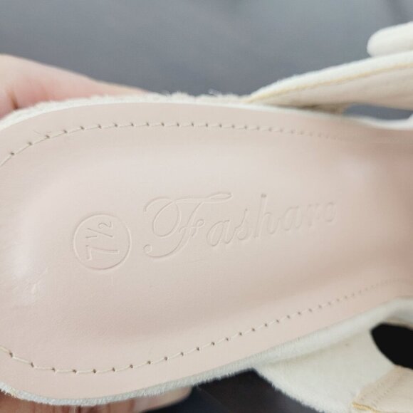 NEW Fashare Womens 7.5 Espadrille Wedge Sandals Criss-Cross Bow Design 10CT - Picture 5 of 7